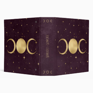 Create Your Own Wine & Gold Triple Moon Goddess Binder