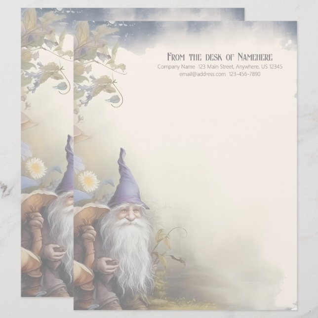 Create Your Own Wise Old Dwarf Garden Stationery (Front/Back)