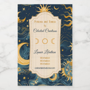 Create Your Own Wistful Sun & Moon Celestial Wine Label
