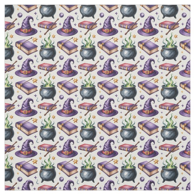 Create Your Own Witchy Fun Cauldrons Hats Fabric (Swatch)