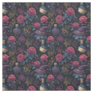 Create Your Own Witchy Fuschia Plum Purple Roses Fabric