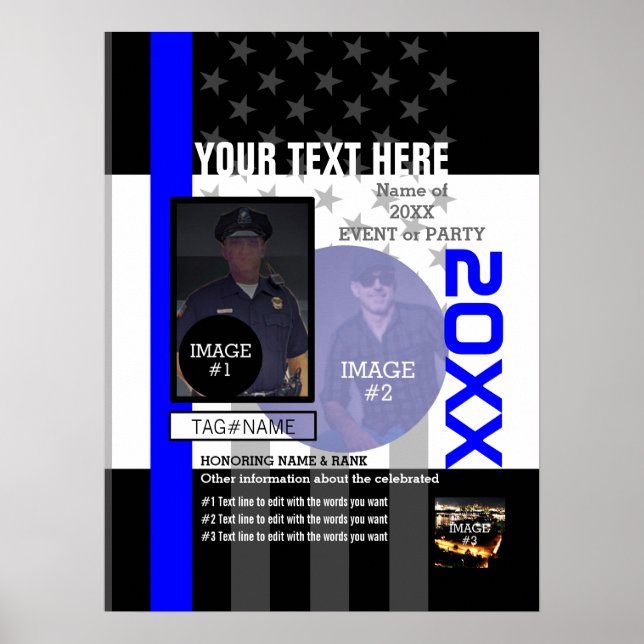 Create Your Own with 3 images and 9 lines of text Poster (Front)