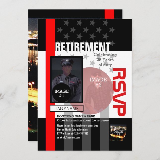 Create Your Own with 4 images and 12 lines of text Invitation (Front/Back)