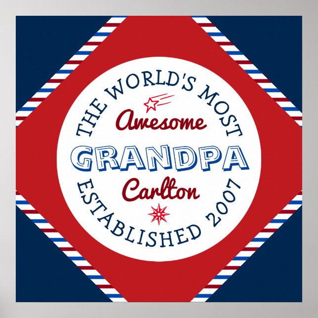 Create Your Own World’s Most Awesome Grandpa Logo Poster (Front)