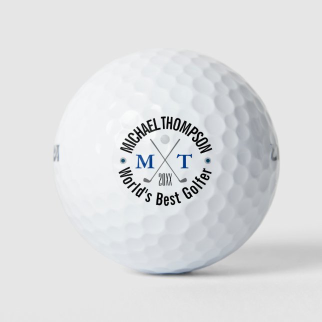 Create Your Own World's Best Golfer Monogram  Golf Balls (Front)