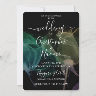 Create Your Own X-Ray Flowers on Black Invitation