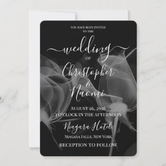 Create Your Own X-Ray Flowers on Black Invitation
