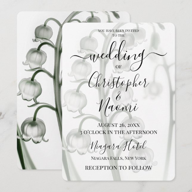 Create Your Own X-Ray Lily of the Valley Flower Invitation (Front/Back)