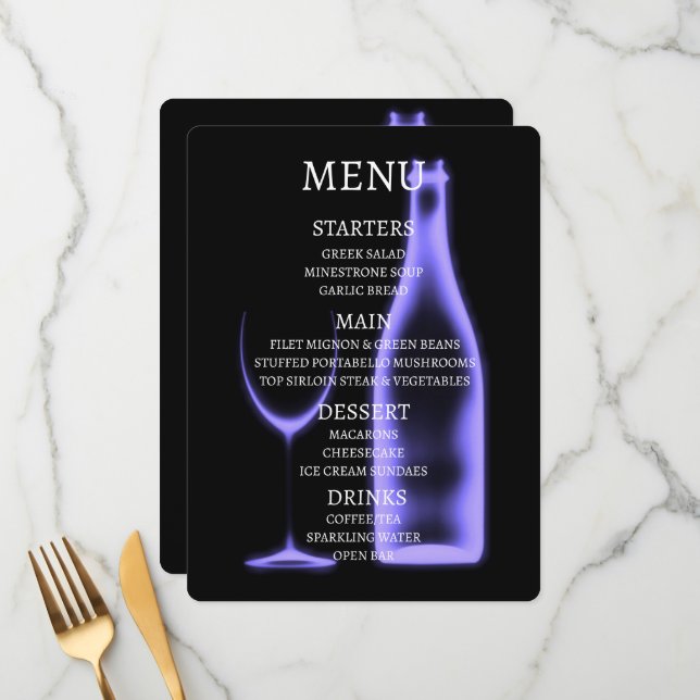 Create Your Own X-Ray Wine Glass & Bottle Menu (Front/Back In Situ)