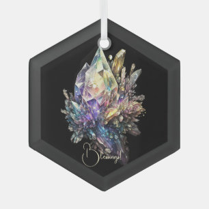Create Your Own Yellow Crystals Glass Ornament