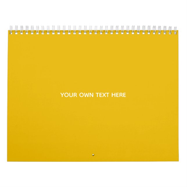 Create Your Own Yellow Custom Design Calendar (Cover)