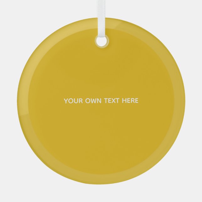 Create Your Own Yellow Custom Design Glass Ornament (Front)