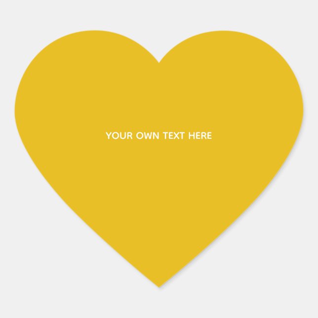 Create Your Own Yellow Custom Design Heart Sticker (Front)