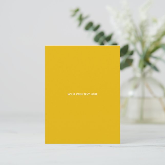 Create Your Own Yellow Custom Design Holiday Postcard (Standing Front)