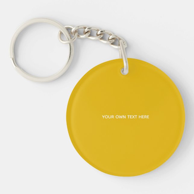 Create Your Own Yellow Custom Design Keychain (Front)