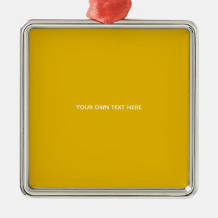 Create Your Own Yellow Custom Design Metal Ornament