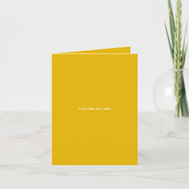 Create Your Own Yellow Custom Design Note Card (Front)