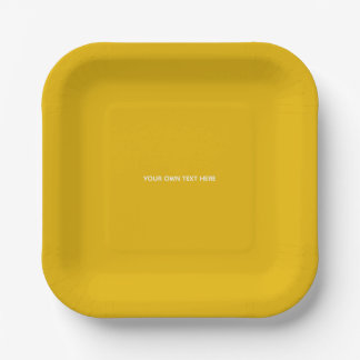 Create Your Own Yellow Custom Design Paper Plate