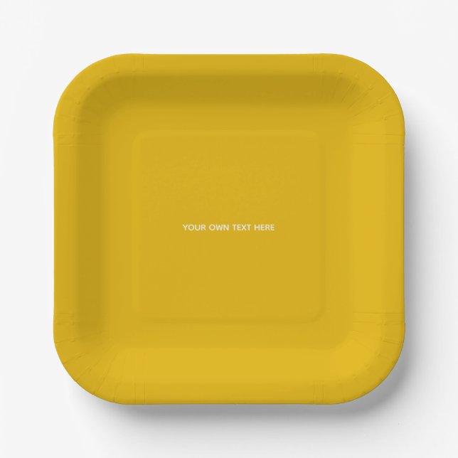 Create Your Own Yellow Custom Design Paper Plate (Front)