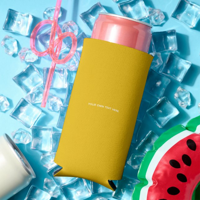 Create Your Own Yellow Custom Design Seltzer Can Cooler (In Situ Summer)