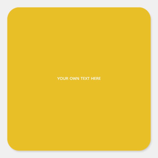 Create Your Own Yellow Custom Design Square Sticker (Front)