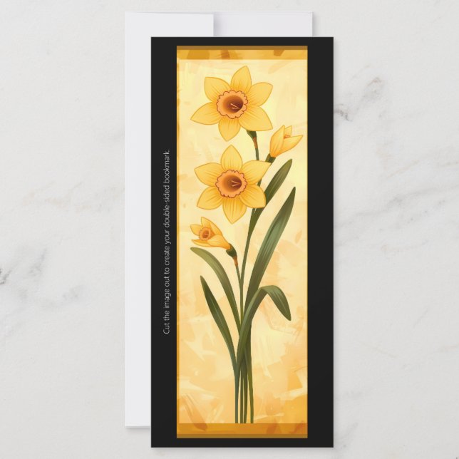 Create Your Own Yellow Daffodils Bookmark Card (Front)
