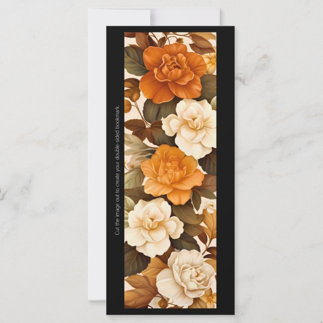 Create Your Own Yellow & Ivory Roses Bookmark Card (Front)