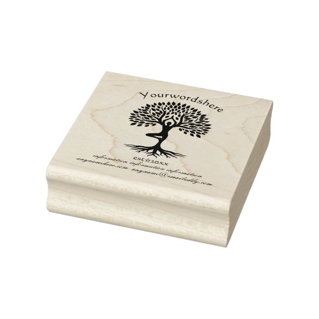 Create Your Own Yoga Tree of Life Logo Rubber Stamp (Stamp)