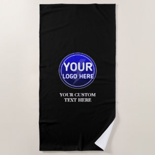 Create your owner's custom logo/editable template  beach towel