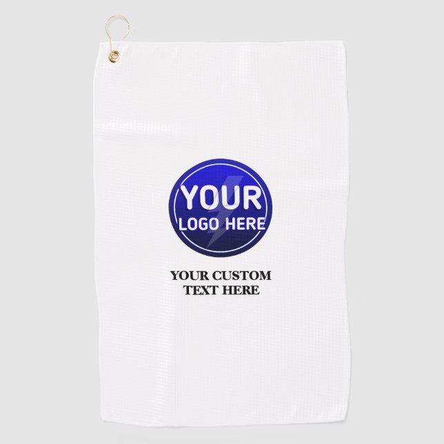 Create your owner's custom logo/editable template golf towel (Front)