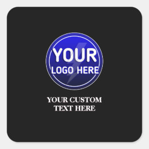 Create your owner's custom logo/editable template square sticker