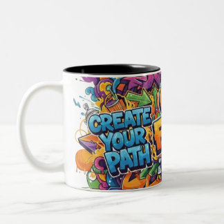 ​"Create Your Path" Graffiti Mug