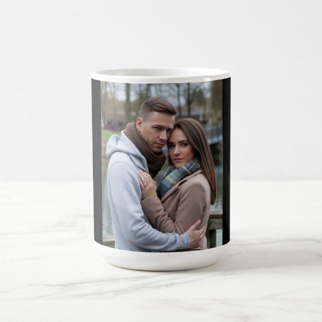 Create Your Perfect Couple Image Personalized Art Coffee Mug (Center)