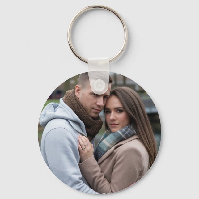 Create Your Perfect Couple Image Personalized Art Keychain (Front)