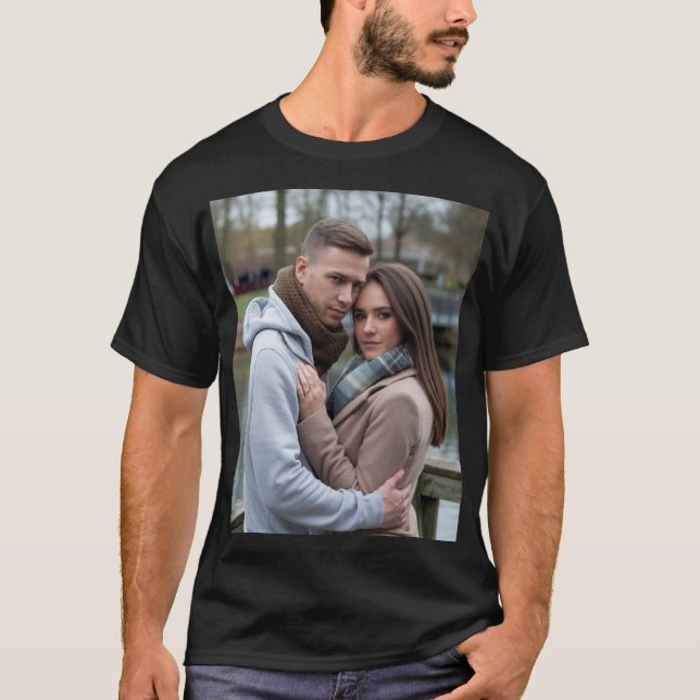Create Your Perfect Couple Image Personalized Art T-Shirt (Front)