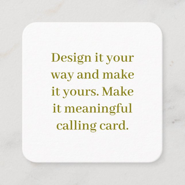 Create Your Personalize 2.5" x 2.5" Rounded Calling Card (Front)