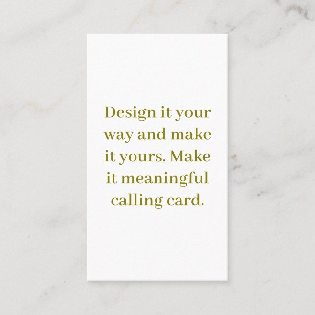 Create Your Personalize 3.5" x 2.0" Calling Card (Front)