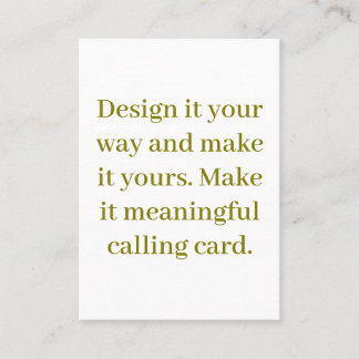 Create Your Personalize 3.5" x 2.5" Calling Card