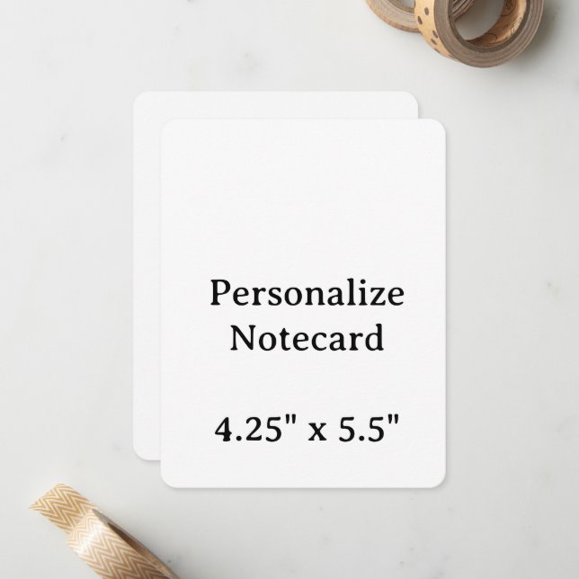 Create Your Personalize 4.25" x 5.5" Flat Notecard (Front/Back In Situ)