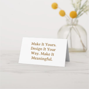 Create Your Personalize 4" x 3.5" Folded Place Card