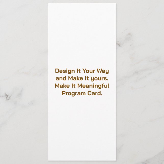 Create Your Personalize 4" x 9.25" Program Card (Front)