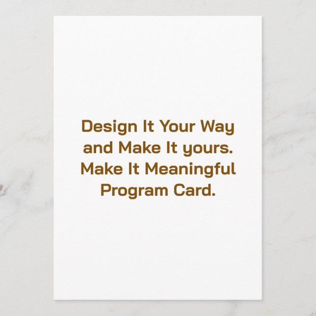 Create Your Personalize 5.5" x 7.5" Program Card (Front)