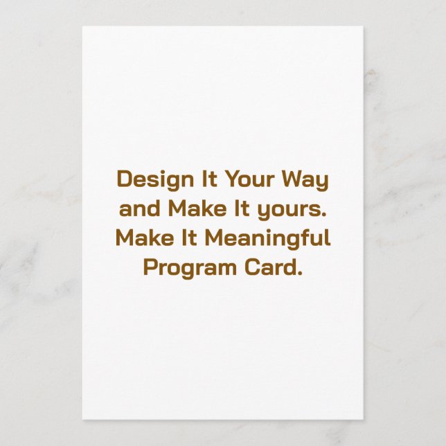 Create Your Personalize 5" x 7" Program Card (Front)