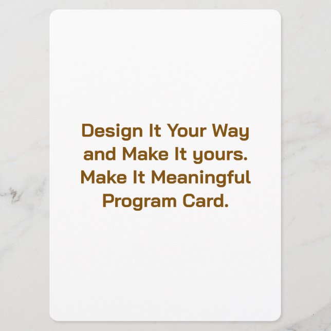 Create Your Personalize 6.5" x 8.75" Program Card (Front)