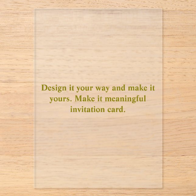 Create Your Personalize Rectangle 5" x 7" Frosted Acrylic Invitations (Front)