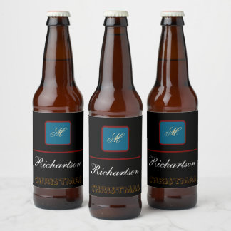 create your personalize simple christmas beer bottle label