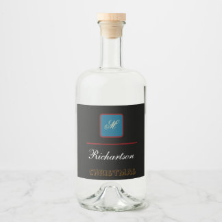 create your personalize simple christmas liquor bottle label