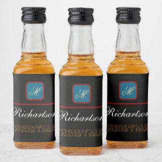 create your personalize simple christmas liquor bottle label