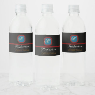 create your personalize simple christmas water bottle label