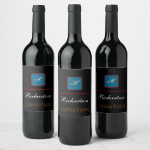 create your personalize simple christmas  wine label